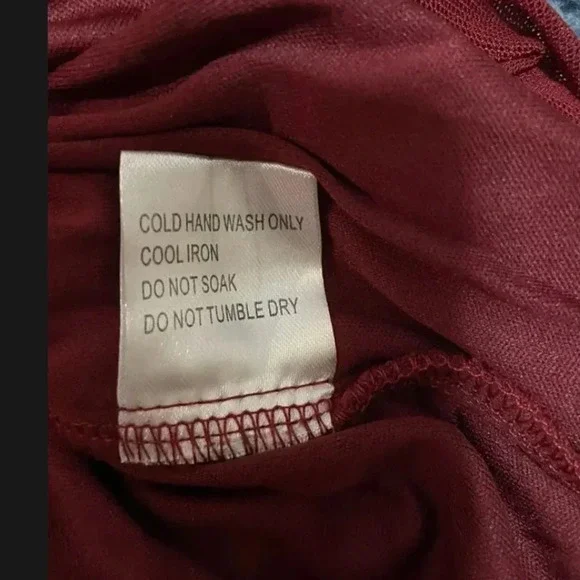 PRINCESS POLLY DARK RED SIZE 2 RUCHED DRESS - Picture 7 of 8